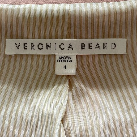 Veronica Beard Frayne Double-Breasted Crepe Low Shoulder Blazer Baby Pink Size 4